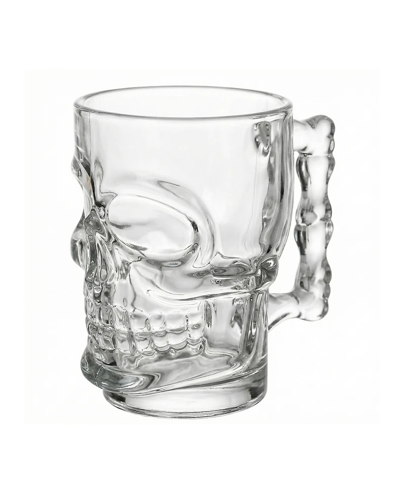 Set of 2 17.62 oz Skull Glass Mugs