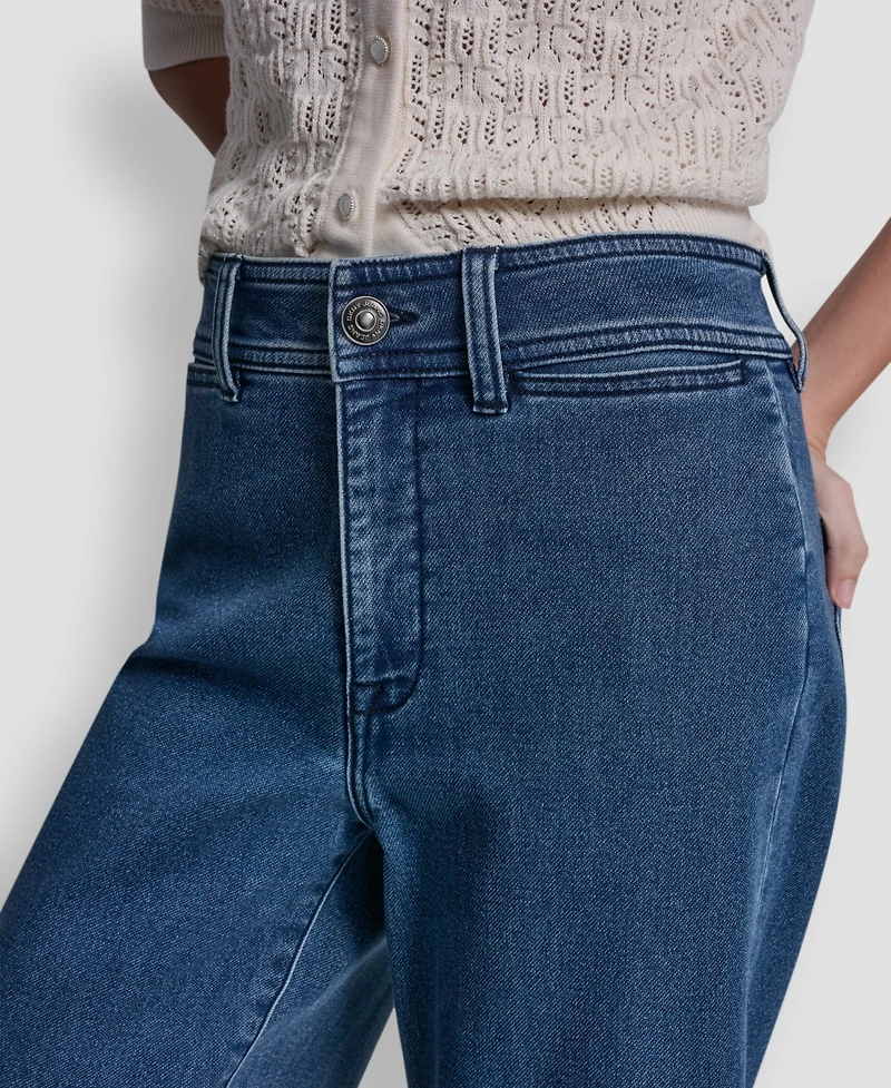 Dkny Jeans Petite Indigo Knit High Rise Ankle Pants