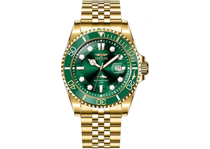Invicta Men's Pro Diver Quartz 3 Hand Green Dial Watch