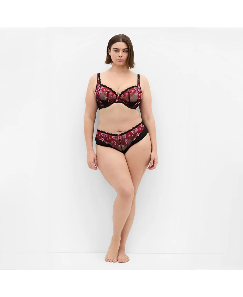 City Chic Women's Amelie Hi Waist Cheeky Brief