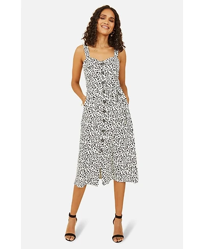 Yumi Women's Printed Button Through Midi Dress