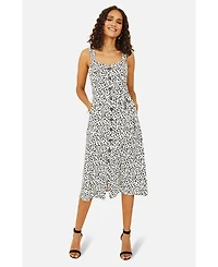 Yumi Women's Printed Button Through Midi Dress