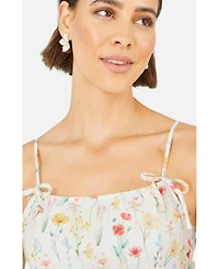 Yumi Women's Botanical Embroidery Midi Dress