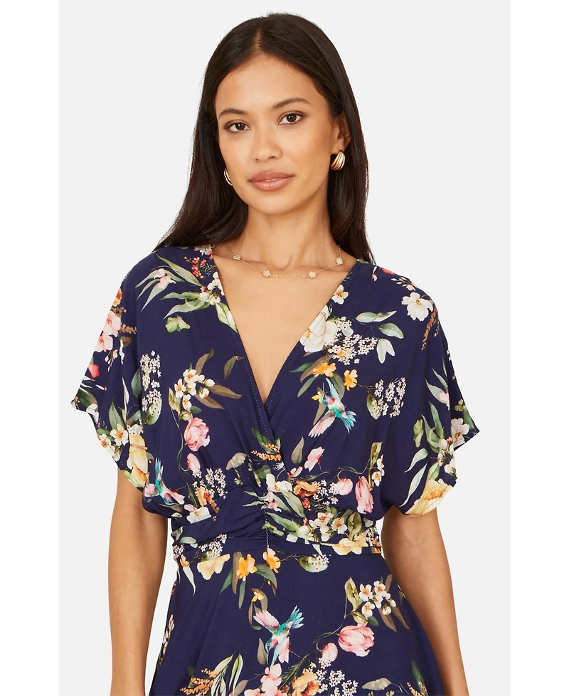 Yumi Women's Floral Print Midi Dress