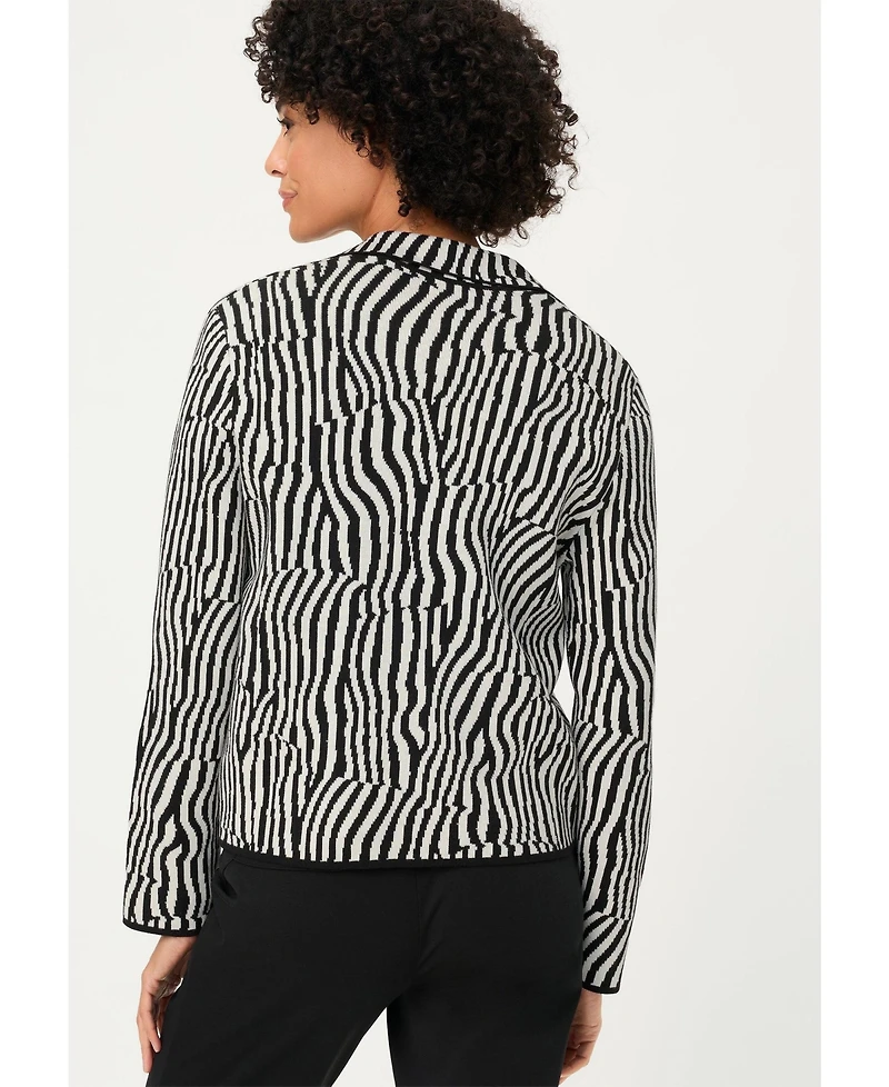 Olsen Women's Modern Zebra Knit Cardigan