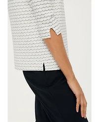 Olsen Women's Scallop Stripe Jersey Top