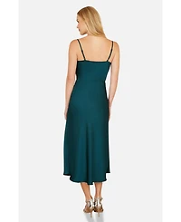 Yumi Women's Satin Cowl Neck Midi Dress