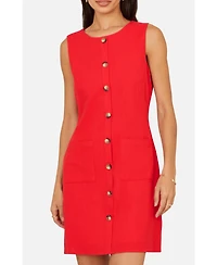 Yumi Women's Viscose Button Detail Shift Dress