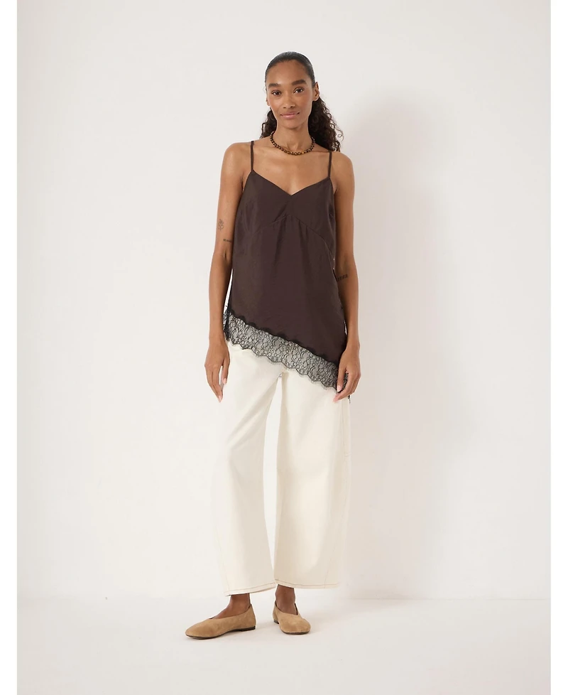 Hush Women's Marnie Asymmetric Lace Trim Cami Top