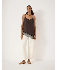 Hush Women's Marnie Asymmetric Lace Trim Cami Top