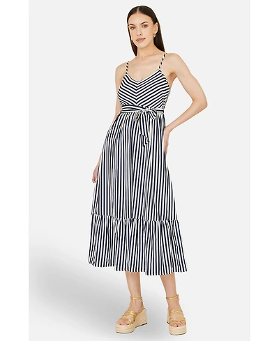 Yumi Women's Stripe Midi Sun Dress