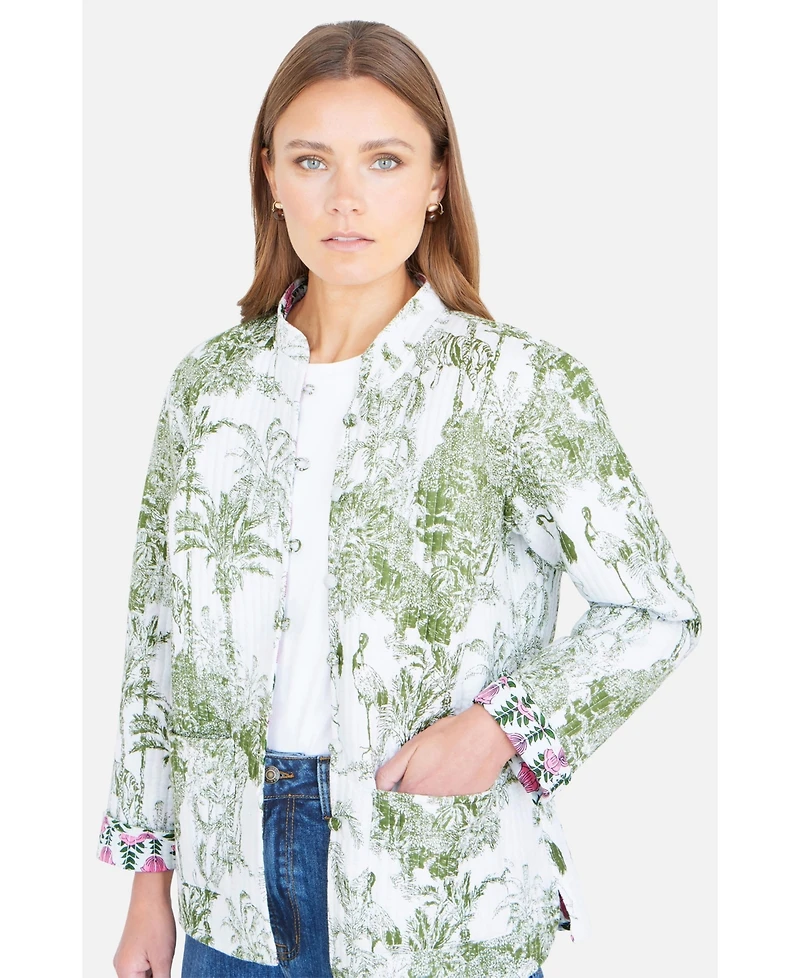 Yumi Women's Reversible Cotton Quilted Jacket