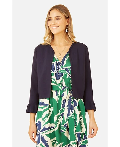 Yumi Women's Bell Sleeves Cropped Cardigan