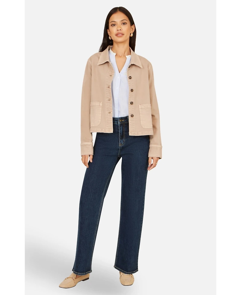 Yumi Women's Canvas Patch Pocket Jacket