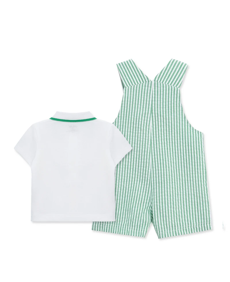 Little Me Baby Boys' Golf Shortall and Polo Shirt, 2-Piece Set