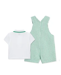 Little Me Baby Boys' Golf Shortall and Polo Shirt, 2-Piece Set