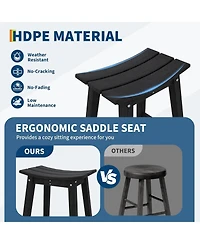 gaomon TrailBlaze Heavy-Duty Weatherproof Bar Stool – Outdoor Hdpe Counter-Height Patio Chair with Footrest, Durable Resin Seating for Balcony