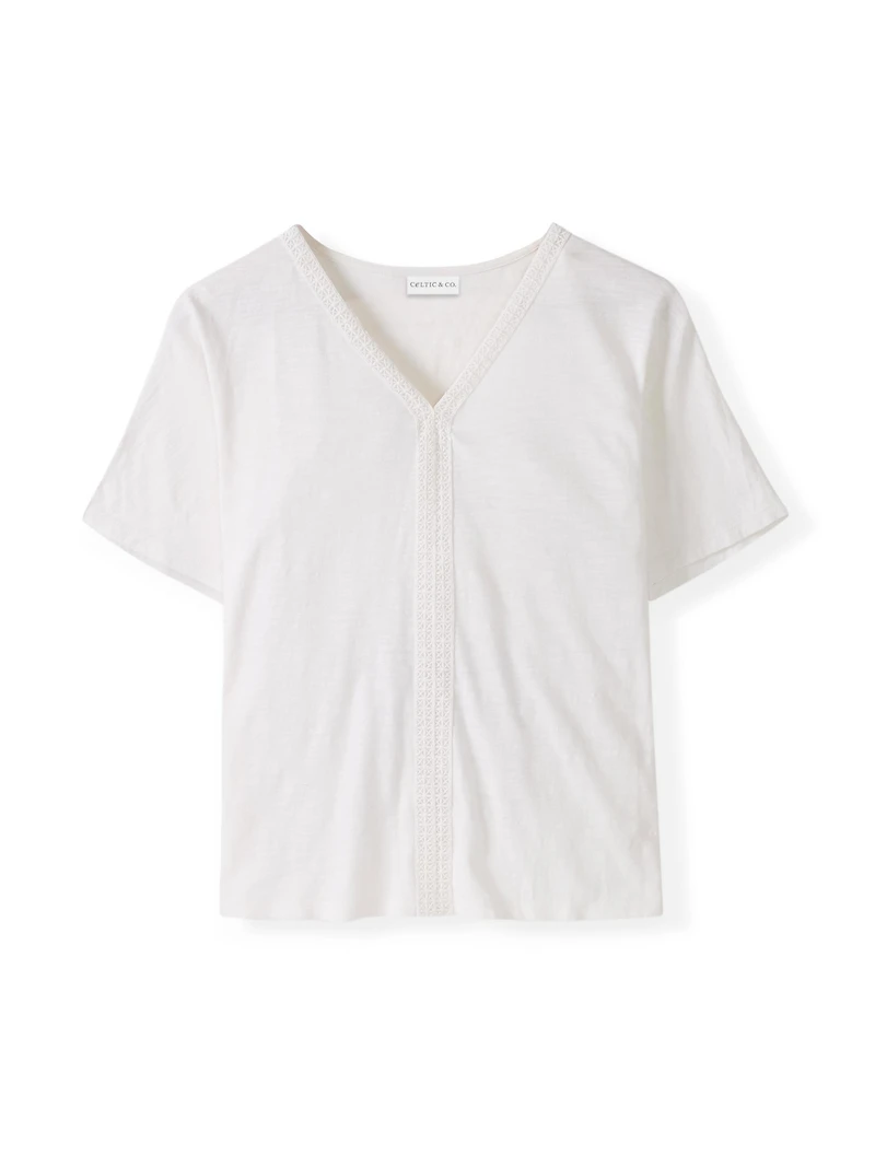 Celtic & Co. Women's Slub Jersey V-Neck Trim Top