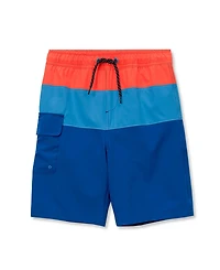 Lands' End Toddler Chlorine Resistant Colorblock Hydroliner Board Swim Trunks