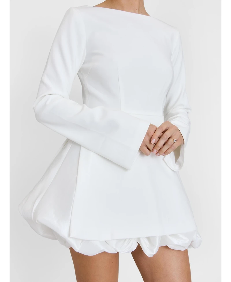Six Stories Women's Isla Split Sleeve Bubble Hem Mini Dress