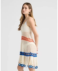 Nvlt Women's Short Crochet Halter Dress