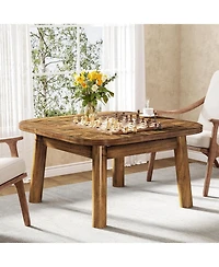 Tribesigns 31.5" Solid Wood Square Coffee Table, Farmhouse Center Table with Rounded Corners, for Living Room, Office, Apartment, Small Places