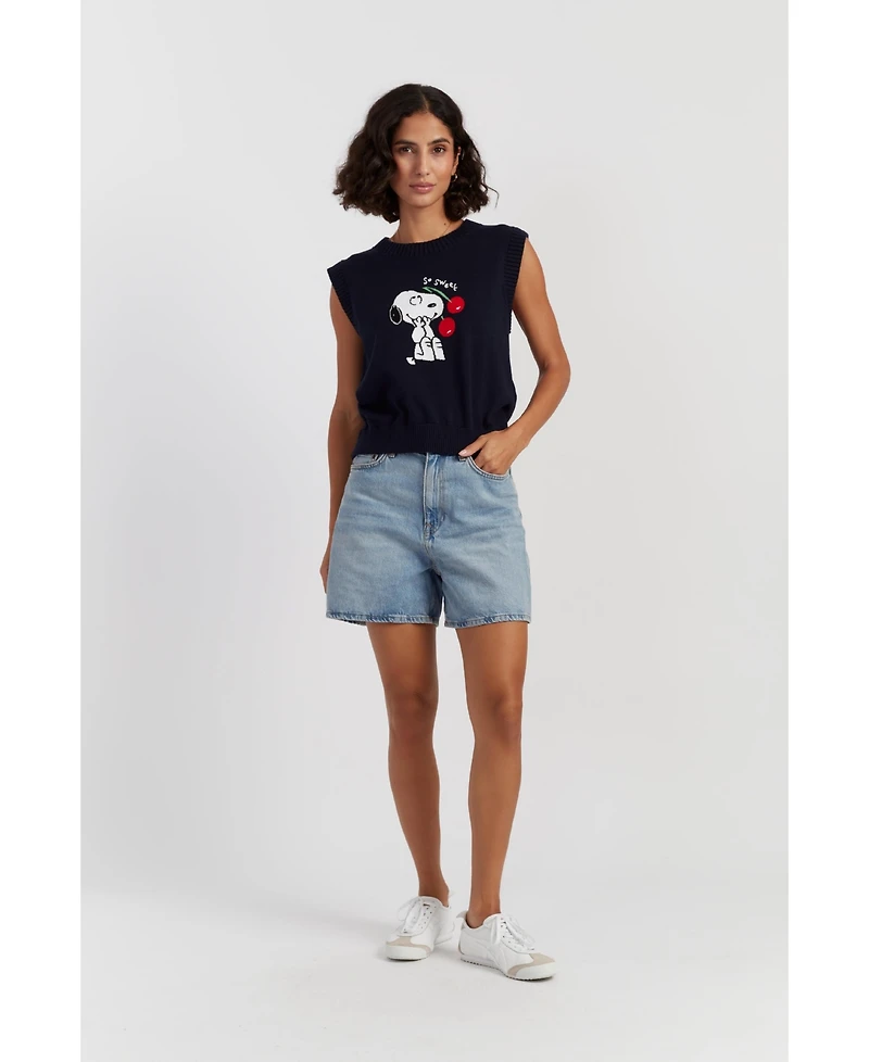 Chinti & Parker Women's Cotton Snoopy Cherry Tank
