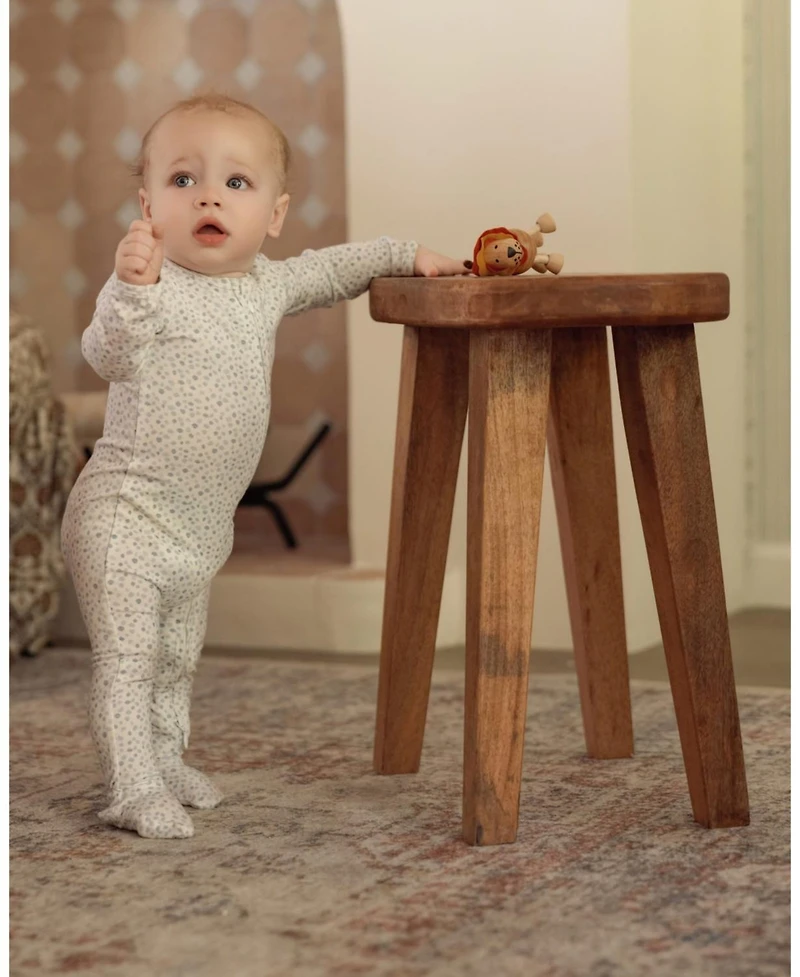 MeMoi Baby Girls "Abstract Spots" Rayon-Blend Front-Zip Long-Sleeve Footie