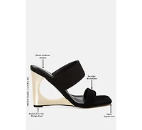 London Rag Womens Zimeski Sculpted Wedge Slip-On Sandals