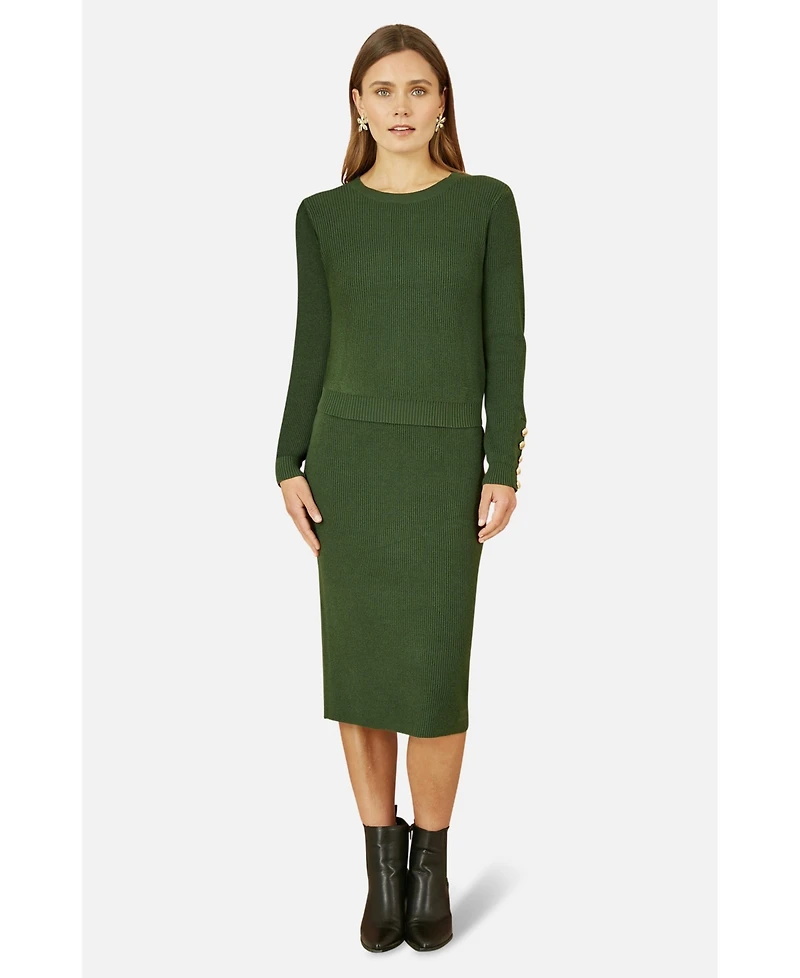 Yumi Women's Sleeve Button Detail Jumper