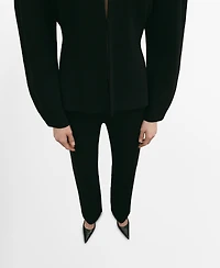 Mango Women's Side Slit Knit Pants