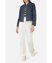 Yumi Women's Denim Jacket With Patch Pockets