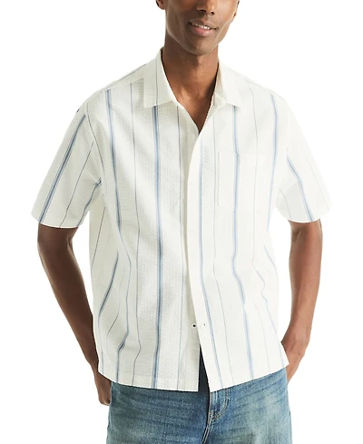 Nautica Men's Short-Sleeve Stripe Collared Shirt