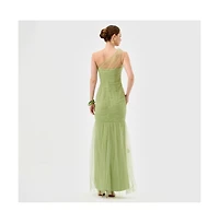 Bariano Women's Karoline One Shoulder Tulle Gown