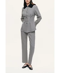 Nocturne Women's Corset-Back Checked Sculpted Shirt