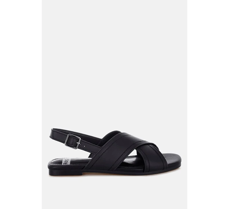 Rag & Co Women's Jamon Classic Cross-Strap Buckled Flats