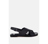 Rag & Co Women's Jamon Classic Cross-Strap Buckled Flats