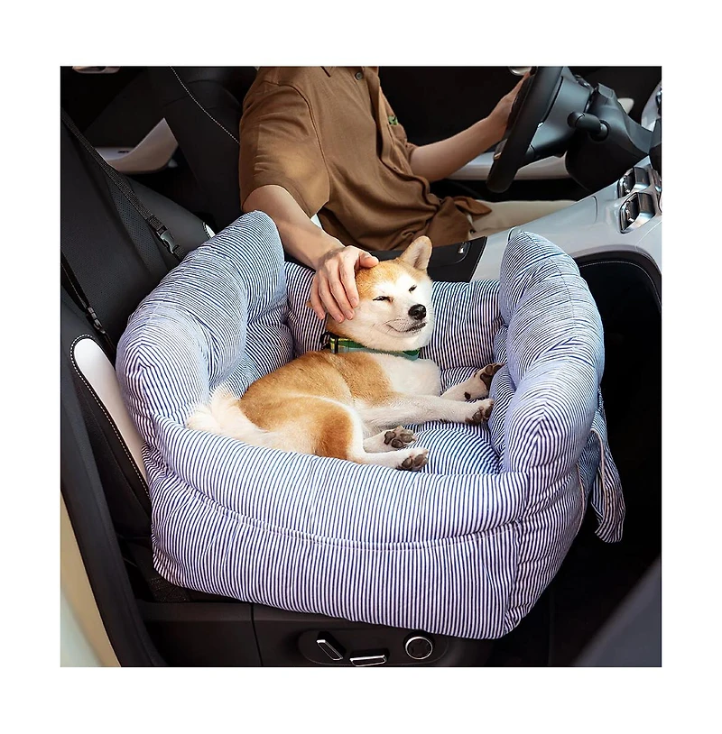 FunnyFuzzy Portable Leisure Outing Dog Car Single-Seat Bed, Stripe