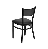 Emma+Oliver Grid Back Metal Restaurant Dining Chair