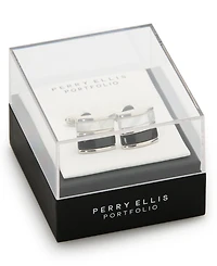 Perry Ellis Portfolio Men's Genuine Shell Obsidian Square Cufflinks