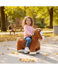 Qaba 6V Ride on Horse, Battery Powe Electric Ride on Toy with Music