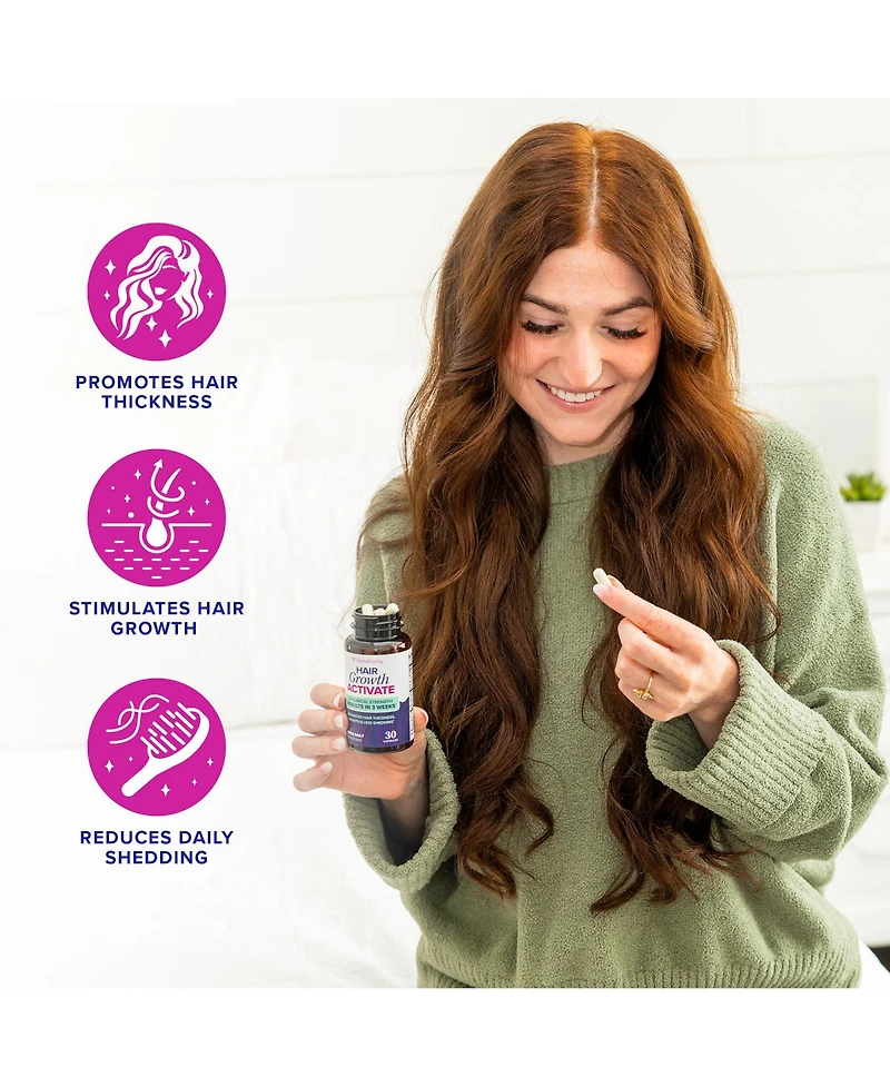 Vitauthority Hair Growth Supplement| Lustriva & Dht Blocker Vitamins for Thicker Fuller Locks, Biotin Saw Palmetto Zinc & Copper 30ct