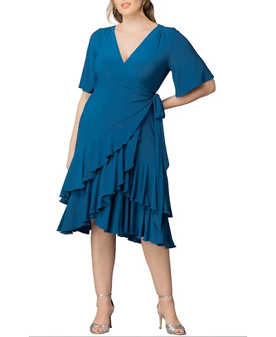 Kiyonna Plus Miranda Ruffle Wrap Dress