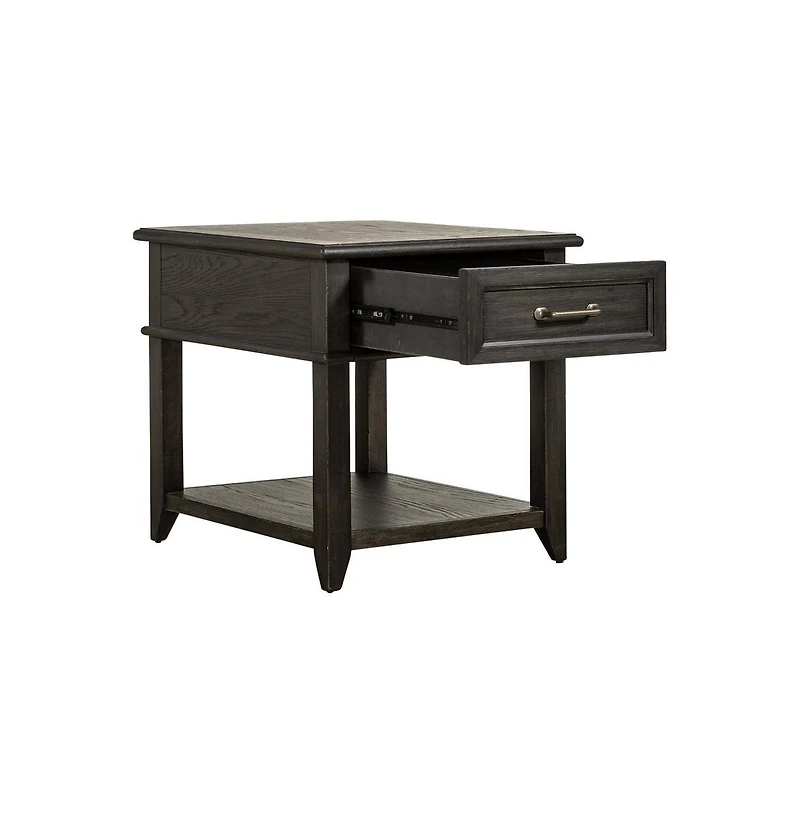 Liberty Furniture Industries, Inc Mill Creek Drawer End Table in Peppercorn