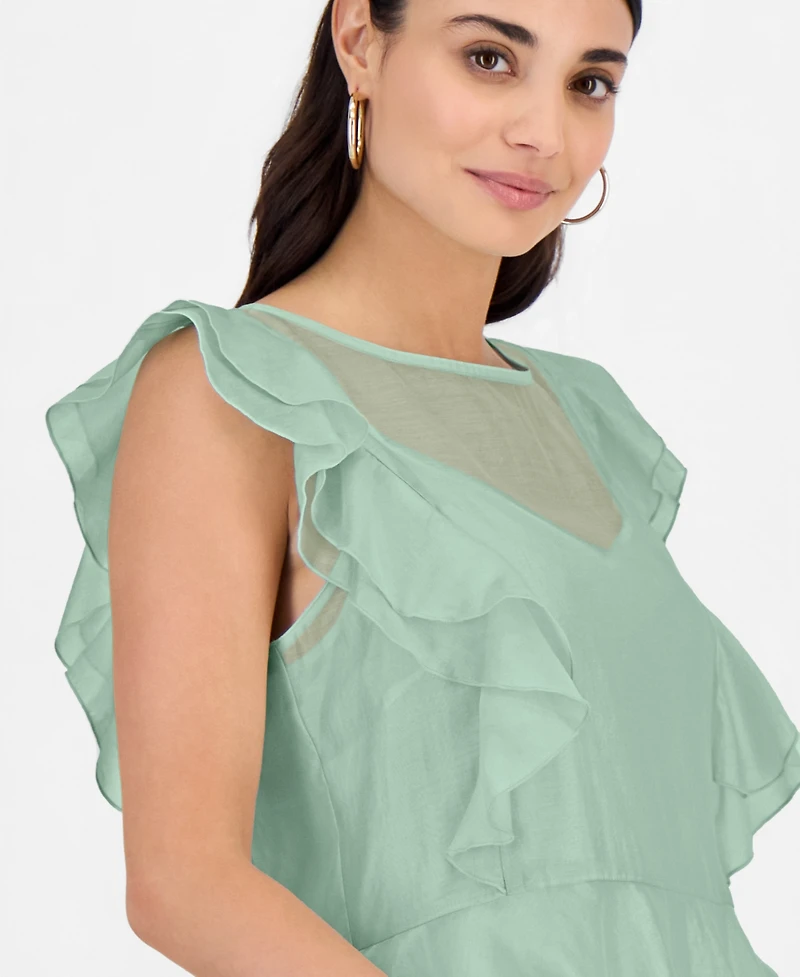 I.n.c. International Concepts Petite Ruffle-Sleeve Peplum Blouse, Macy's Exclusive