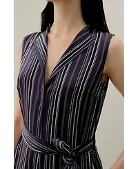 Lilysilk Women's Silk Charmeuse Striped Jumpsuit