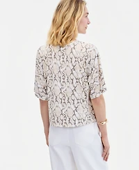I.n.c. International Concepts Women's Silky Jersey Elbow-Sleeve T-Shirt, Macy's Exclusive