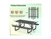 Slickblue 8-Person Picnic Table Set with Benches and Mesh Grid Design