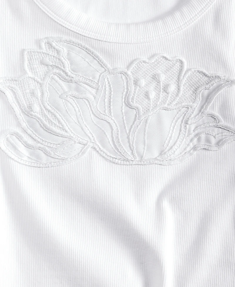 I.n.c. International Concepts Women's Lace-Trim Ribbed Tank, Macy's Exclusive