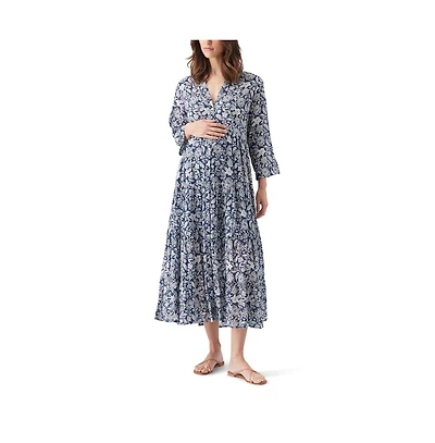 Ripe Maternity Ezra Tiered Dress Ink